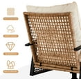 thumbnail image 4 of VINGLI 3 Pieces Outdoor Swivel Rocker Patio Chairs, Wicker Patio Bistro Set with 2 Rocking Chairs and 1 Coffee Table, Patio Furniture Set with Thickened Cushions for Porch Backyard Poolside, 4 of 9