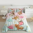 thumbnail image 2 of Feelyou Pink Christmas Socks Bedding Comforter Set for Child, Cartoon Xmas Tree Twin Comforter Sets, Green Stripes Geometric Reversible Bedding Set, Luxury Bedroom Decor, 2pcs, 2 of 8