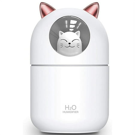 

Cute Cat Cool Mist Humidifier for Home Cat Night Light Essential Pure Air for Baby Room Easy Clean Quiet Operation White