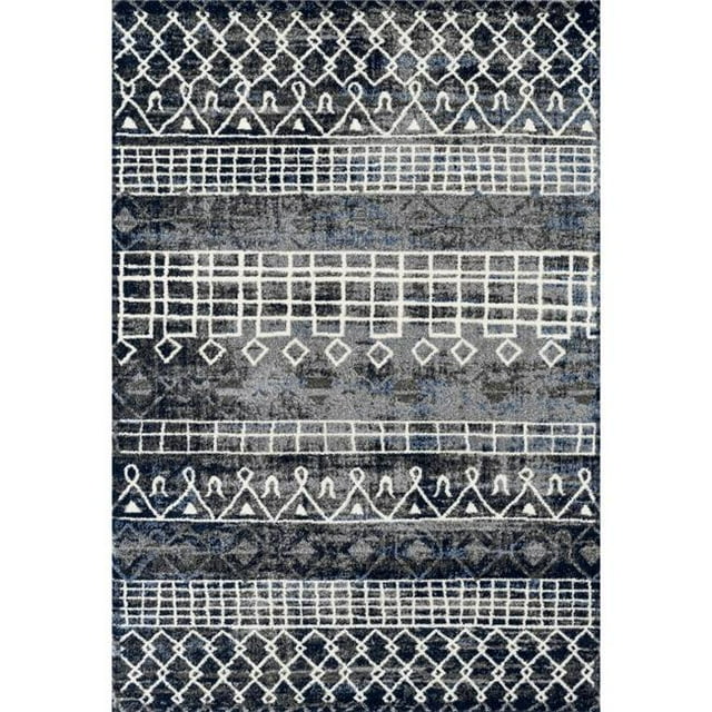 Amer Rug CAR32691 2 ft. 6 in. x 9 ft. 1 in. Caribe 3 Power-Loomed Runner Rug - Charcoal