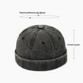 thumbnail image 3 of MIASHUI Men's All-Season Washed Denim Skull Cap Street Plain Retro Outdoor Navy, 3 of 3