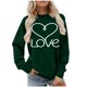 thumbnail image 2 of RKSTN Valentine Gifts Women's Valentine's Day Sweatshirts Plus Size Crewneck Heart Graphic Print Hoodless Sweatshirt Womens Casual Oversized Round Neck Loose Comfy Sweatshirt Fall Spring Clothes, 2 of 6