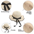 thumbnail image 3 of Sombrero de ala grande de verano para niños con protección solar de 52 a 54 cm de circunferencia, para viajes, playa, paja, lazo, 3 of 5