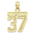 thumbnail image 1 of 10k Solid Gold Number Thirty Necklace with 18" Rolo Chain, #30 Gold Charm Pendant Jewelry for Athletes, Sports Gifts for Him and Her, 1 of 5