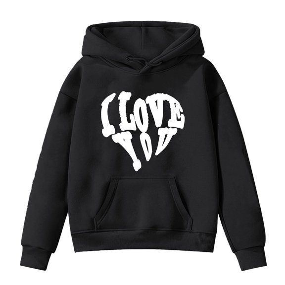 Valentines Toddler Girl Boy Outfit Valentines Day Love Hearts Print Shirt Long Sleeve T-Shirts Vintage Tops Girls Sweatshirts Black 4 Y-5 Y