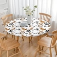 thumbnail image 3 of Corgi Dog and Footprints Round Fitted Tablecloth with Elastic Edge,Dining Table Cover Waterproof,Outdoor Round Tablecloth for Camping,Dining,Indoor and Outdoor, 3 of 7