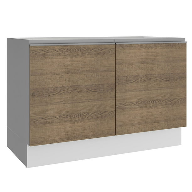 Mueble Tarja Madesa Glamy 120 cm 2 Puertas (Sin Encimera y Tarja) - Blanco/Marrón Madesa G2412BGL