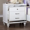 thumbnail image 2 of Furniture of America Derc Glam Solid Wood 3-Drawer Nightstand by  Silver, 2 of 5