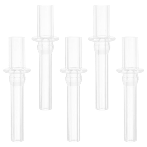 OUNONA 5-Pack Silicone Straw Tips for Kids Drinking Cups, Transparent, , for Back to School and Home Use