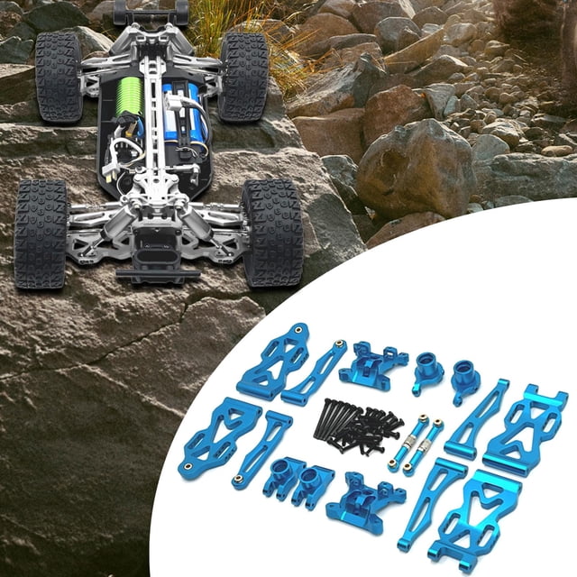 Piezas de repuesto de metal para coches RC perfecl repuesto fácil de instalar 16101 16102 16103 1:16 RC Hobby Car Modification Azul