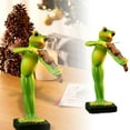thumbnail image 1 of Estatuas de resina pintadas a mano de cuatro ranas diferentes, cada una de entre 12 y 15 centímetros, perfectas para el hogar y el jardín, 1 of 6