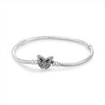 thumbnail image 1 of Original 925 Sterling Silver Bracelets Bangles Crystal Ball Love Heart Clasp Beads Charms Moments Bracelet For Women DIY Jewelry, 1 of 5