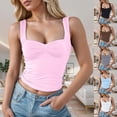 thumbnail image 6 of Aihuaihua Women Backless Going Out Crop Top Y2K Sweetheart Neck Strappy Ruched Sleeveless Tank Top Summer Tight Slim Fit Camisole Cute Tops Black M, 6 of 6