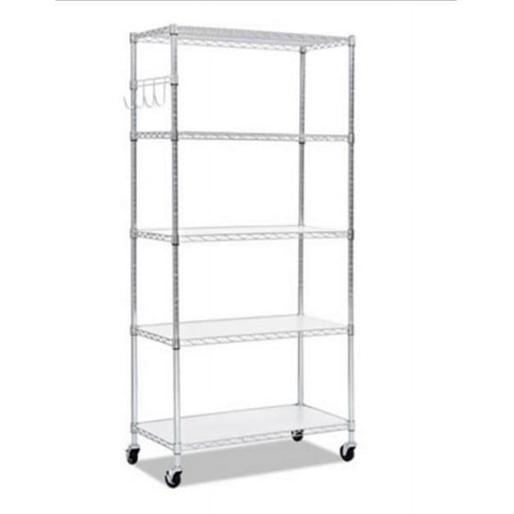 72 x 36 x 18 in. 5-Shelf Wire Shelving Kit, Silver