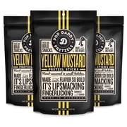 Pop Daddy Flavored Pretzels Sticks, Gourmet Pretzels Snacks, 7.5oz Individual Bags, 3 Pack, Yellow Mustard