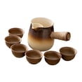 thumbnail image 1 of Tetera y tazas de cerámica de 500ml, Infusor de té, tetera de hojas de té sueltas y florecientes con mango antiescaldaduras, tetera para Hotel y hogar Marrón Macarena Tetera, 1 of 8