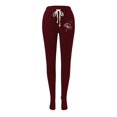 thumbnail image 3 of Gibobby leggings deportivos Pantalones casuales para mujer, cómodos pantalones de pijama con pierna recta, pantalones de yoga con cordón, transpirables, pantalones de pijama（Rojo， L), 3 of 5