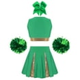 thumbnail image 6 of iiniim Girls Cheer Leader Kids Cheerleading Uniform with Accessories Carnival Party Size 6-16 A Green 8, 6 of 7