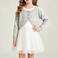 thumbnail image 5 of StSilkitty Girls Cardigan Sweater Knit Long Sleeve Embroidery Open Front Bolero Sweaters Solid Color Lightweight Cardigans, 5 of 8