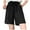 Black, variant on Huowey Jean Shorts For Women Drawstring High Waisted Solid Color Straight Leg Lightweight Comfy Denim Shorts Casual Vintage Knee Length Loose Lightweight Short Trousers,Black,XXXL