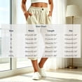thumbnail image 4 of VBVC Women's Cotton Linen Elastic Waist Capri Pants , Summer Wide Leg Cropped Pants For Women,Ladies' Lightweight Trousers with Pockets,Beige,S-3XL, 4 of 8