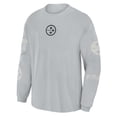 thumbnail image 4 of Men's Fanatics Gray Pittsburgh Steelers Oversized Type Play Long Sleeve T-Shirt, 4 of 5