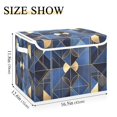 thumbnail image 5 of Yayeee Collapsible Storage Bin with Lid Fabric Closet Decorative Basket with Handles, Blue Geometric Pattern, 5 of 7