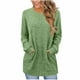 thumbnail image 1 of Neewe Womens Classic Plain Long Sleeve Tops Fall Winter Pullover T Shirts Round Neck Casual Fashion Basic Sweatershirt with Pocket, 1 of 5