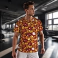 thumbnail image 3 of Wukai Almond Nuts Print Men's Short-Sleeved Mesh T-Shirt,Quick-Dry Short Sleeve Workout T-Shirt-Medium, 3 of 8