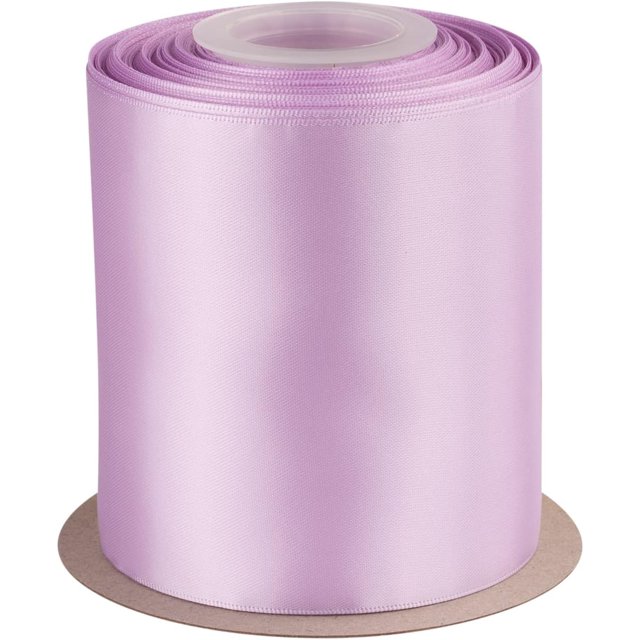 GFDYREE 4" Inch Double Faced Satin Ribbon Lt. Orchid Solid Polyester Craft Ribbon - 25 Yards Perfect for Gift Wrapping, Crafts, Wreath, Wedding Party Ceremony Decoration, Floral Arrangement,