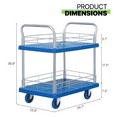 thumbnail image 3 of Magshion 2 Tier Utility Cart with Handle Bar Rolling Platform Trolley, for Home Warehouse School, 661 lbs Capacity, 3 of 10