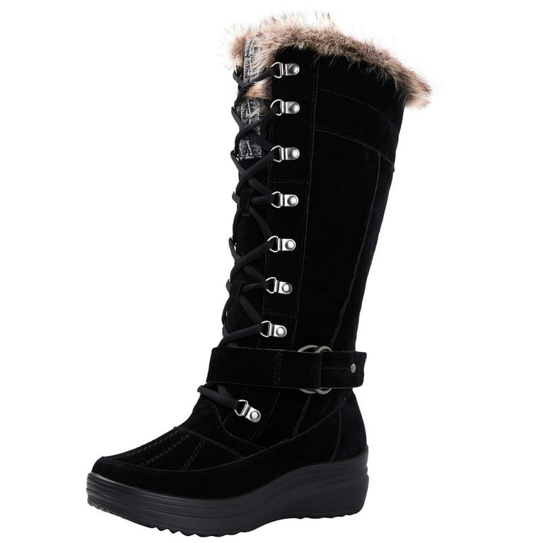 GLOBALWIN Snow Boots For Women Black Women's Winter