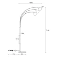 thumbnail image 2 of 72.8in 3-Light Arc Floor Lamp Brushed Gold , Modern Industrial Standing Tree Lamp for Living Room Bedroom Office Decor, 2 of 10