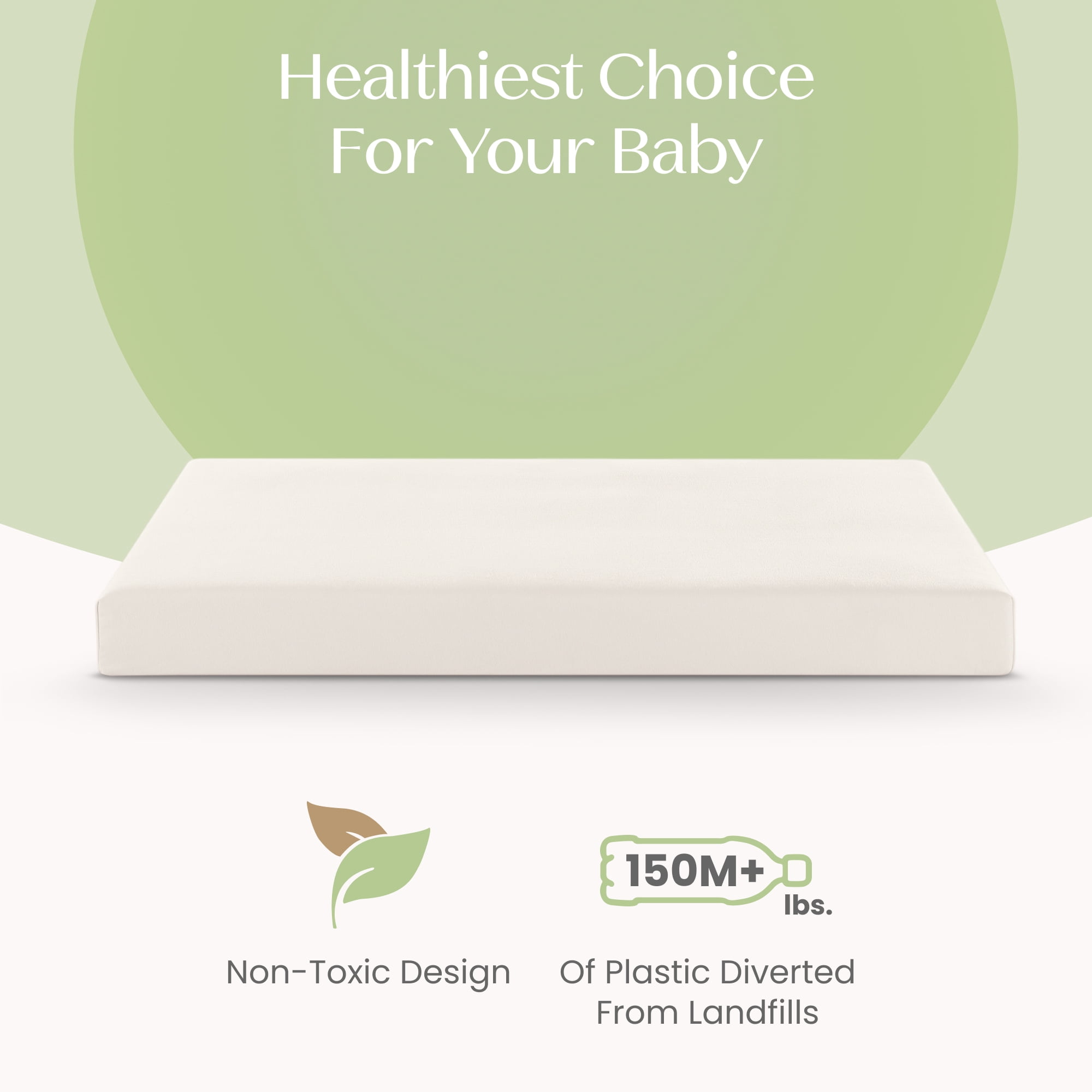 Delta Children CleanEarth Certified Organic Crib and Toddler Mattress – GOTS Certified, Non-Toxic Breathable Baby Mattress - Regulates Temperature, 10-Year Warranty