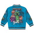 thumbnail image 3 of Minecraft Big Boys' Varsity Bomber Jacket Teal Brick, 3 of 4