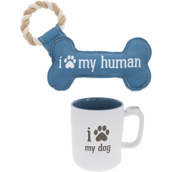 Pavilion Gift Company - My Dog/My Human - 18 oz Mug & Pet Toy Set