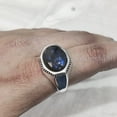 thumbnail image 4 of Labradorite Mans Ring, Natural Blue Fire Labradorite, Unisex Ring, Silver Jewelry, 925 Silver Ring, Birthday Gift, Heavy Men Ring, Arabic Design, Ottoman Style Ring, Christmas, Turkey Mens Signet Ring, 4 of 6