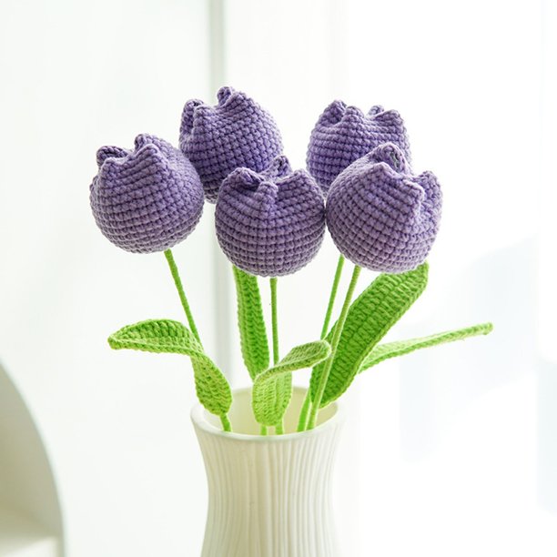 Flores artificiales, plantas artificiales, decoración de flores falsas, ramo de punto, ramo de flores artificiales falsas para decoración de hogar, oficina, fiesta, boda, regalo de cumpleaños, tulipan