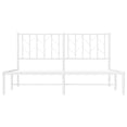 thumbnail image 4 of vidaXL Metal Bed Frame with Headboard White 59.1"x78.7", 4 of 5