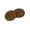 Dark Wood 24L, variant on Mibo 10pcs Round Faux Wood Buttons with Wide Flat Rim - 36L (22mm) - 4 Hole - Light Wood