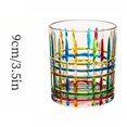 thumbnail image 2 of Hand Painted Striped Glass Unique Design Drinking Cup for Home Bar, 2 of 2