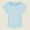 Blue, variant on TODOZO T Shirts for Women Casual Lightweight Soft Basic Tees 92% Cotton Blue Regular Shoulder Short Sleeve T Shirt for Women Summer Slimming and Fashionable with Pleats Waist Cinching Short Body.