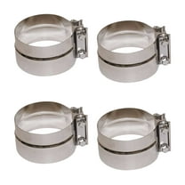 4 Pack 5" Stepped Stainless Steel Exhaust Clamp Butt Joint Band Clamp Sleeve Coupler for Pipes Replace EC50PLS-R, Donaldson J009624 KYX005833, Freightliner ABP N35 50PLS