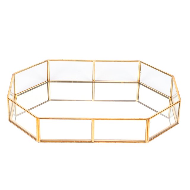 Organizador de exhibición de joyas y postres para bodas, elegante bandeja de vidrio de 31 x 21 x 5 cm