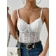 thumbnail image 3 of Bodysuit Milumia para mujer, corsé de malla transparente con encaje floral, 3 of 7
