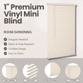 thumbnail image 3 of Lotus & Windoware Cordless 1" Vinyl Plus Light Filtering Horizontal Mini Blind, 46" W x 48" L, Alabaster, Smooth, 3 of 7