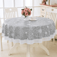 thumbnail image 1 of Hweilai Round Vinyl Lace Tablecloth Waterproof PVC Plastic Wipeable Spill Proof Peva Stain Resistant Oilcloth Tablecloth for Card Table, 1 of 5