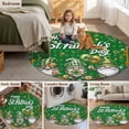 thumbnail image 5 of St Patrick's Day Round Area Rug 8Ft Washable Large Circle Rugs for Living Room Dorm, Lucky Gnomes Shamrock Balloon Green Plaid Non-Slip Carpet Floor Mats Indoor Outdoor Carpet Runner Home Decor, 5 of 8