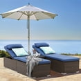 thumbnail image 7 of 3 PCS Patio Chaise Lounge Outdoor Lounge Chair Patio Reclining Chair with Coffee Table Cushion&Pillow 5 Angle Adjustment PE Rattan Chair for Courtyards Poolside Garden (Blue), 7 of 7