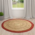 thumbnail image 2 of Spitiko Homes 48" Round Hand Braided Jute Area Rug in Natural/Red, 2 of 6